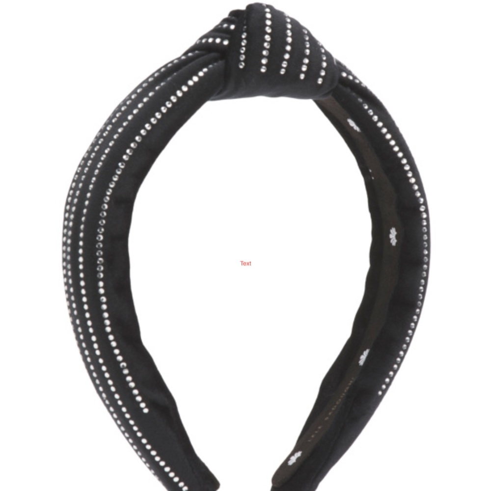 NWT $125 Lele Sadoughi Black Crystal Pinstripe Slim Knotted Headband!